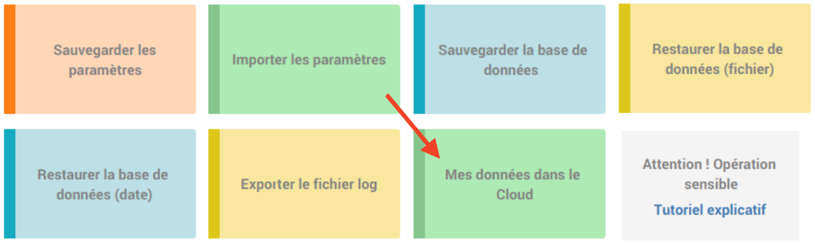 Sous-menu Cloud